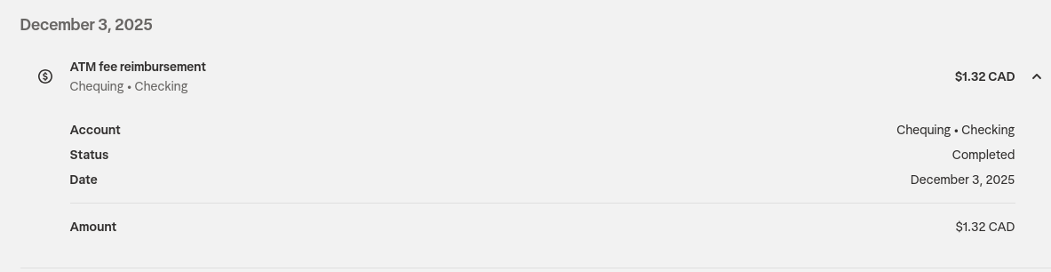 Wealthsimple remboursant automatiquement les frais de guichet automatique internationaux